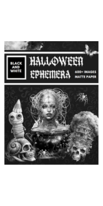 Black and White Halloween Ephemera Book